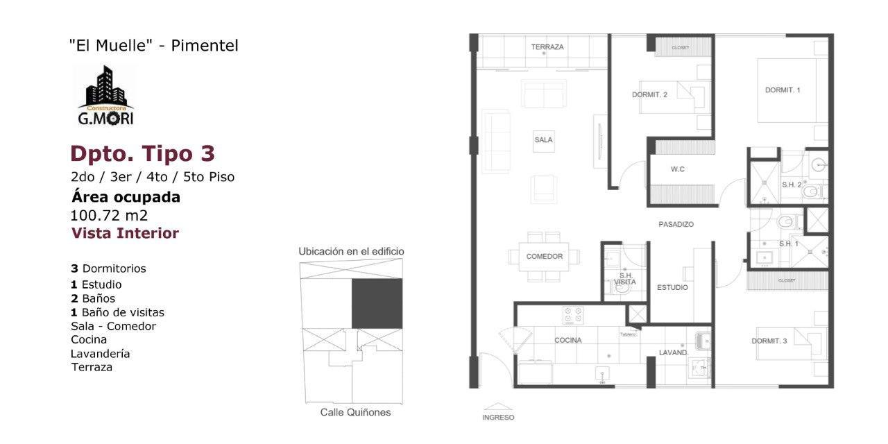 TU PROXIMO DEPARTAMENTO EN PIMENTEL - Dpto tipo 3
